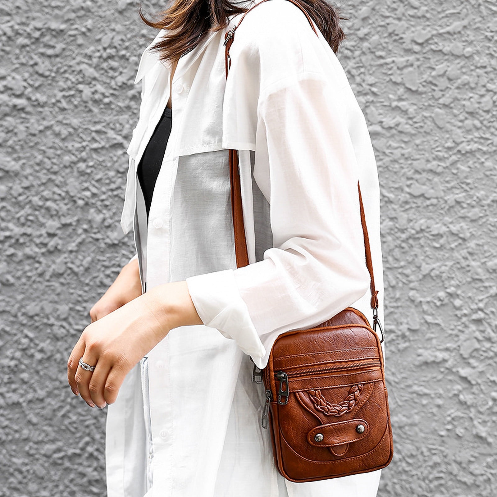 kttectoa Retro Shoulder Bag Mini Small Bag Multi-compartment Large