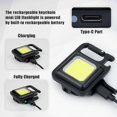 thumbnail image 4 of 2st Key ring flashlight mini LED flashlight small USB rechargeable portable work lamp 4 light modes, folding stand camping bottle opener, 4 of 5