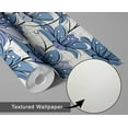 thumbnail image 6 of S4Sassy Removable Nature-inspired Waterproof Wall Wrap, Textured Finish Wallcover, Abstract Lily Mosaic Contact Paper for Walls, Cabinets, Dresser, Self Adhesive Vinyl Wallpaper Roll- Blue (25"x60"), 6 of 8