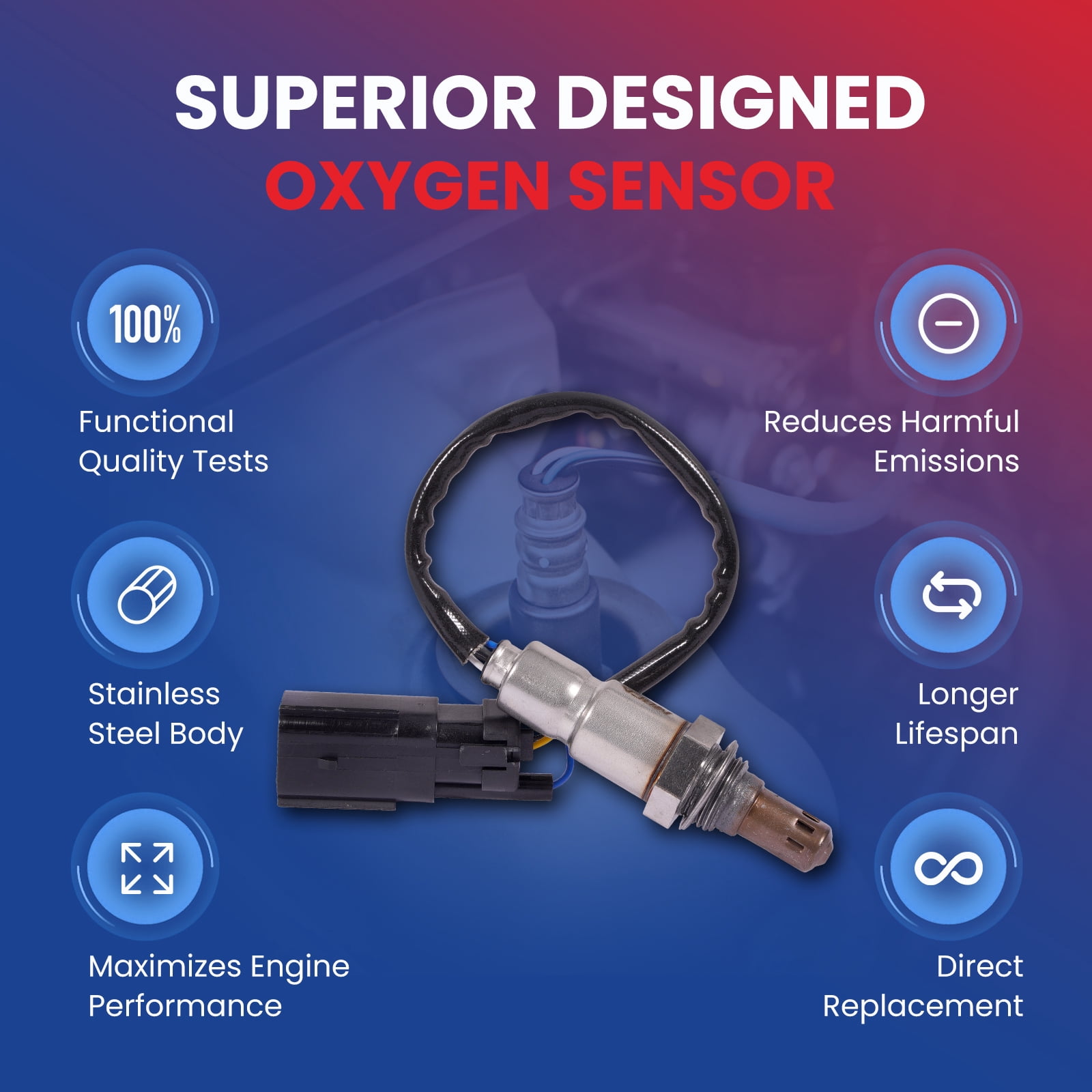 MOCA AUTOPARTS 234-5038 Oxygen Sensor Fit for 2013-2016 Lincoln MKZ 3.7L & 2011-2015 Ford Explorer 3.5L & 2011-2015 Mazda CX-9 3.7L