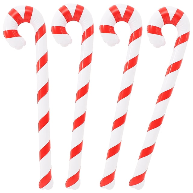 KAKOWELY 4Pcs Christmas Inflatable Candy Canes Xmas Inflatable Sticks Decorative Candy Canes Party Props,35.43"X9.84"X3.54"