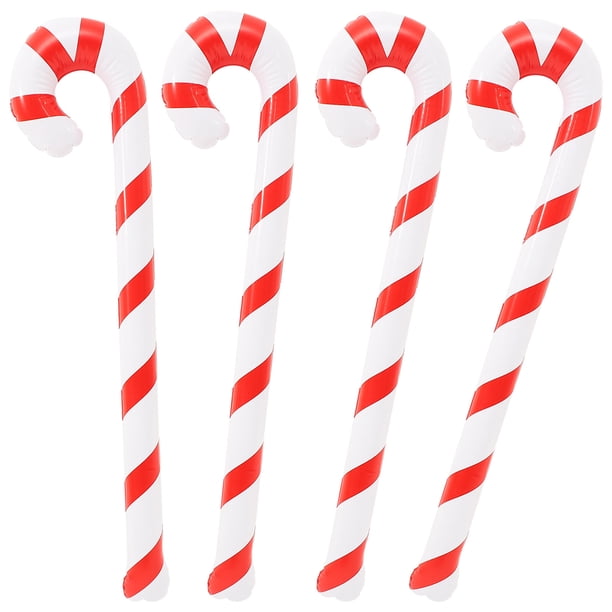 4 bastones de caramelo inflables navideños, palitos inflables navideños, bastones de caramelo decorativos, accesorios para fiestas