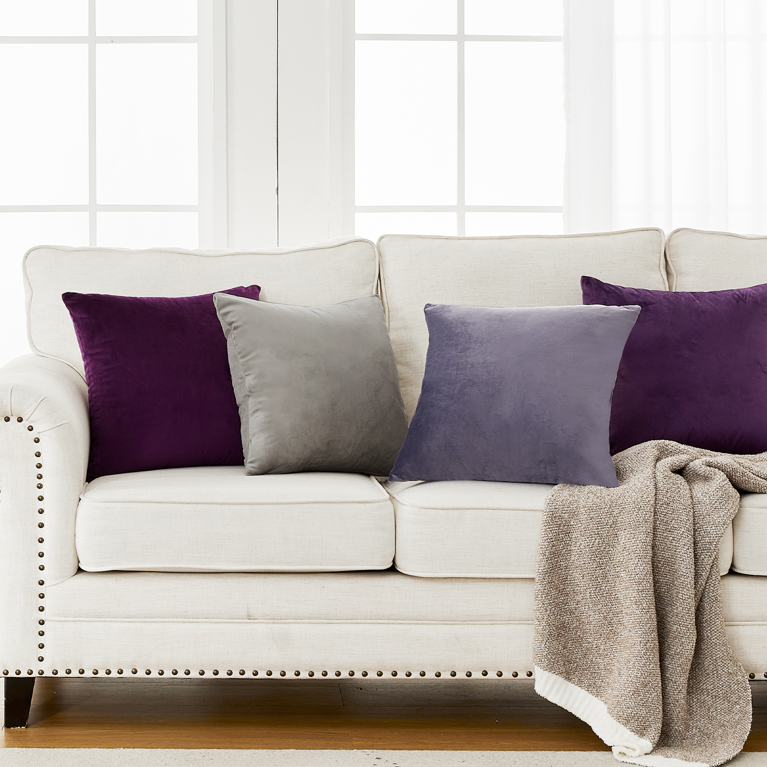 Softalker Pack of 4 Velvet Decorative Throw Decorative Pillow Cover