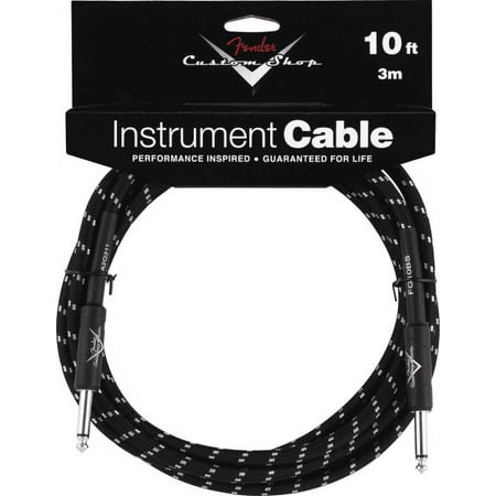 Fender Custom Shop Performance Series Cable, Straight to Straight 10ft, Black Tweed