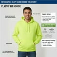 thumbnail image 6 of Gildan High Visibility Safety Hoodie Sweatshirt Hi Vis Reflective Sweatshirt for Winter (Safety Green, M), 6 of 8