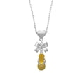 thumbnail image 2 of Delight Jewelry Silvertone Yellow Paw Flip Flop Silver tone Bow Heart Necklace, 2 of 4