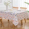 thumbnail image 1 of 4th of July Tablecloth Red Blue Stars White Rectangle Table Cloth - 60" X 102" Oblong Polyester Independence Day Patriotic Table Cover Reusable Water Resistant for Holiday Picnic Party Décor, 1 of 6