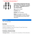 thumbnail image 2 of Front and Rear Suspension Strut Coil Spring and Shock Absorber Assembly Kit - 4 Piece - Compatible with 2011 - 2017 Nissan Quest 2012 2013 2014 2015 2016, 2 of 2