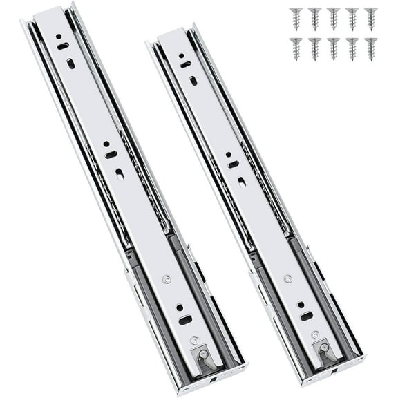 12 Inch Soft Close Side Mount Drawer Slides, 3 Folds Full Extension Ball Bearing Side Mount Drawer Rails, 100 LB Capacity with Screws and Instructions 1 Pair