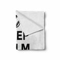 thumbnail image 2 of Keep Calm Soft Flannel Fleece Throw Blanket, Play Baseball Phrase Sports Theme with the Ball Monochrome Pictogram, Cozy Plush for Indoor and Outdoor Use, 70" x 90", Black White, by Ambesonne, 2 of 6