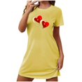 thumbnail image 5 of Sakmal Valentines Moomoo Womens Nightgowns Love Cute Short Sleeve House Dress Short Heart Print Ladies Nightgown L, 5 of 5