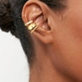 thumbnail image 3 of Yomhary 3Pcs Chunky Ear Cuffs Non Piercing for Women - Dainty 14K Gold Plated ,Trendy Cubic Zirconia, 3 of 4
