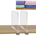 thumbnail image 1 of Space Optimization for Wooden Shelving, Closet Organization Easy Installation Clear Organizer Acrylic Shelf Dividers (2PCS), 1 of 5