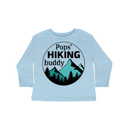 

Inktastic Pops Hiking Buddy with Mountains and Trees Gift Toddler Boy or Toddler Girl Long Sleeve T-Shirt