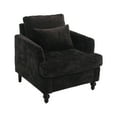 thumbnail image 3 of Reading Seat: Chenille Fabric, Solid Wood, Modern (black Office Relax Chair: Wood Base, 3 of 6