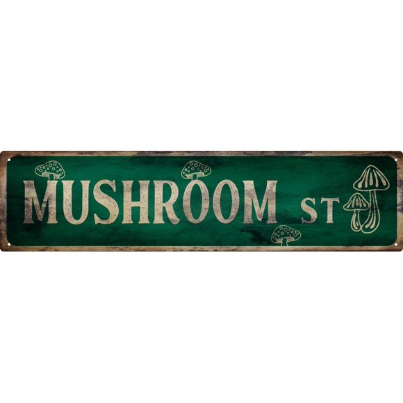 Letrero De Estaño Vintage De Metal Retro Con Forma De Seta St, Elegantes Placas De Arte De Pared Para Decoración Del Hogar, Baño, Cocina, Casa Y Decoración De Pared Gótica O Como Un Póster Único De 16