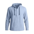 thumbnail image 5 of Babcutegg Mens Outfit Set Button Front Long Sleeve Hoodie and Pants Lightweight Casual Clothing 2-Piece Light Blue Size S, 5 of 7