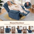 thumbnail image 3 of GEEYOO Swivel Rocker Recliner Chair with Massage and Heat Glider Recliner for Adults with Side Pockets Chenille for Living Room,Blue, 3 of 6