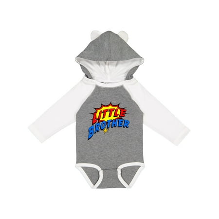 

Inktastic Little Brother Superhero Gift Baby Boy Long Sleeve Bodysuit
