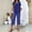 Dark Blue, variant on Womens Lounge 2 Piece Outfits Short Sleeve Tiered Tops Floral Print Wide Leg Capri Pants Summer Travel Outfits