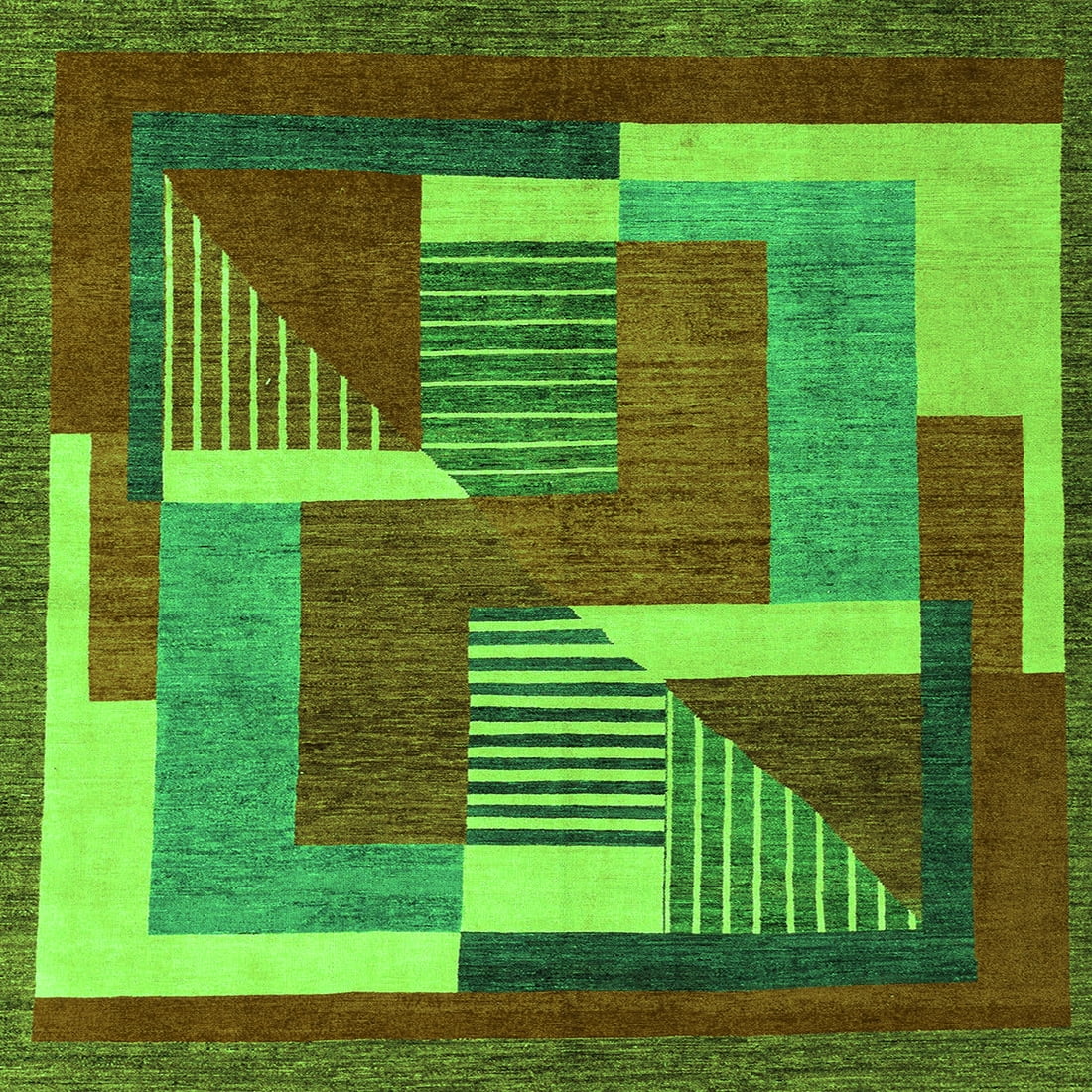 Square Rug Green Ahgly Company Indoor Square Abstract Green Modern Area Rugs, 4' Square ...