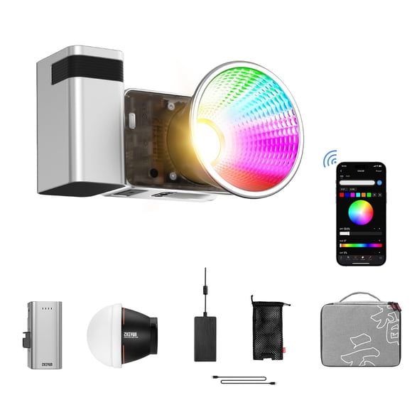 Luz LED de vídeo ZHIYUN Molus X60 RGB COB con Bluetooth de 15 escenas
