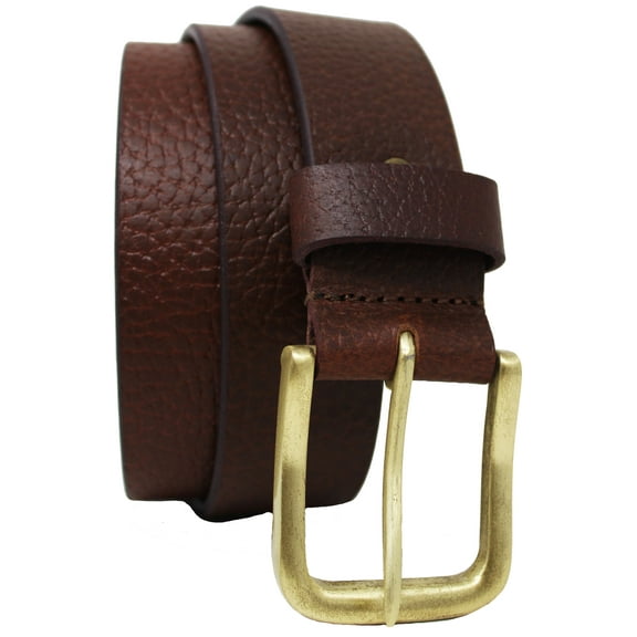 41-42 Men's Pebbled Full-Grain Leather Casual Jean Belt 26AX101TN