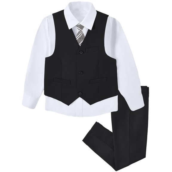 Boys Suit for Kids Formal Tuxedo Suits Vest and Pants Set Toddler Boy Dress Clothes for Wedding