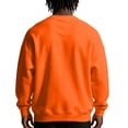 thumbnail image 4 of Dwelliawo Mens Fleece Lined Crewneck Pullover Sweatshirt Thermal Winter Fleece-lined crewneck sweatshirt with ribbed collar Orange 4XL, 4 of 4