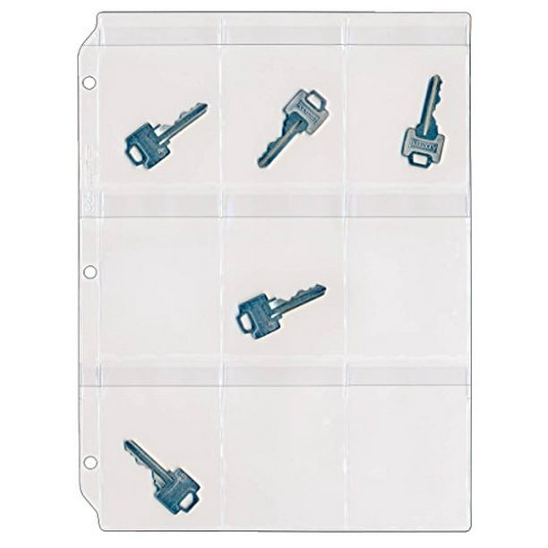 StoreSMART Key Holder Clear Vinyl Binder Pages 10Pack Top Load