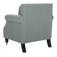 thumbnail image 4 of SAFAVIEH Karsen Traditional Rustic Upholstered Club Chair with Casters, Seaside Blue, 4 of 10