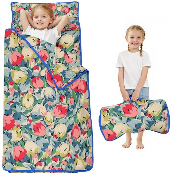 Pioneer Flower Floral Print Pattern Toddler Nap Mats for Kids Preschool,Sleeping Mat Bag or Kids,Toddler Sleeping Bag,Toddler Nap Mat or Daycare