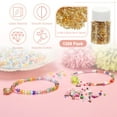 thumbnail image 2 of Uxcell 1200-Pack Mezcla de Cuentas de Semilla de Vidrio, 1-4mm/0.04-0.16 Pulgadas Mini Cuentas de Bugle de Vidrio para DIY Aretes/ Collares/Pulseras/ Fabricación de Joyería [Dorado], 2 of 6