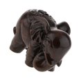 thumbnail image 2 of Decodeary Asian Wooden Elephant Figurine Handcrafted Statue Model Craft Ornament Style A 1 Pc, 2 of 6
