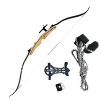 Southland Archery Supply Spirit Jr 54" Black Beginner Youth Wooden Archery Bow Package - Left Hand - 22 LBS.