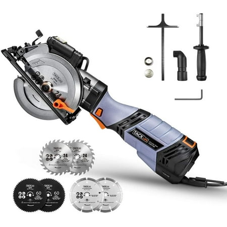 

Causdon 6.2A 220V Corded Electric Circular Saw with 6 Saw Blades and Laser Guide Max Cutting Depth 1-11/16 (90°) 1-3/8 (45°) Ideal for Wood Soft Metal Tile and Plastic Cuts - TCS115E