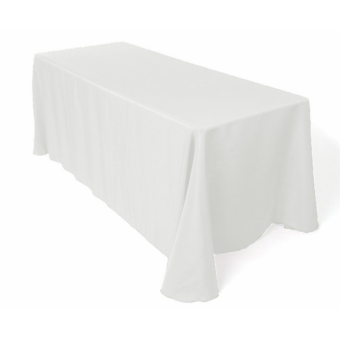 10 pc 60"x102" Rectangular Cloth Fabric Linen Polyester Tablecloth White Wedding 