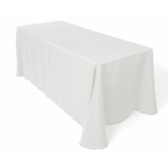 10 pcs 60" x 126" White Rectangle Polyester Tablecloth Bulk for Weddings Party