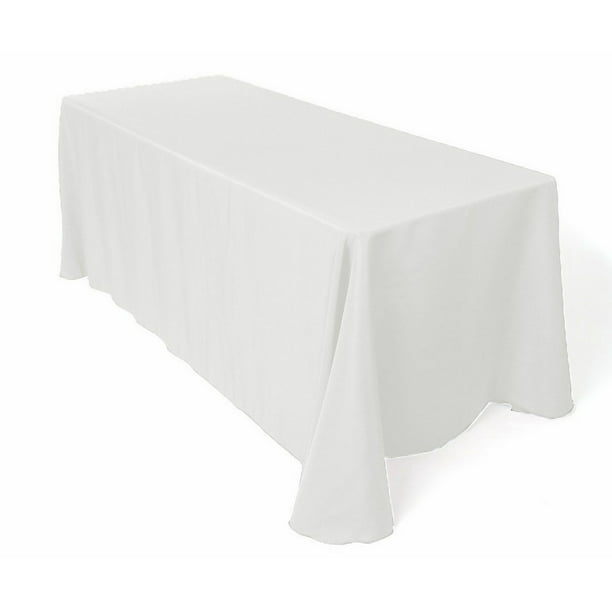 10 Pcs 90 X 132 White Rectangle, 120 Round White Tablecloth Bulk