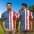 thumbnail image 3 of Uorisanigo US Flag Couples' Outfits His and Hers Clothing Mens Golf Shirts 1/4 Zip Up Dry Fit Sport Short Sleeve Workout Tops and Women's Golf Tennis Shirts Collared Tops, 3 of 8