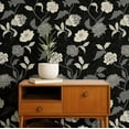 thumbnail image 2 of S4Sassy Peel And Stick Wall Covering, Floral Removable Wallwrap - Black Instant Wall Makeover Mural For Bathroom, Laundry Room, Closet Interior - Self-Adhesive Wallpaper Vinyl -25"X 60", 2 of 9