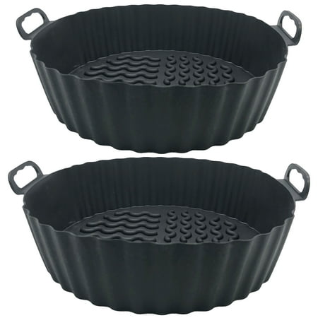 

Air Fryer Silicone Liners - Round Air Fryer Silicone Pot - Silicone Air Fryer Basket Non stick Food Safe Air Fryer Liners Replacement Of Parchment Paper
