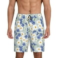 thumbnail image 1 of Balery Daisies Flowers Pantalones cortos de pijama de punto de algodón para hombre con cinturilla y bolsillos-X-Large, 1 of 6