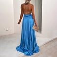 thumbnail image 6 of Odeerbi Dresses for Women 2025 Maxi Dress Elegant Erogenous Solid Sleeveless Slitting Halter Neck Hem Long Black, 6 of 9