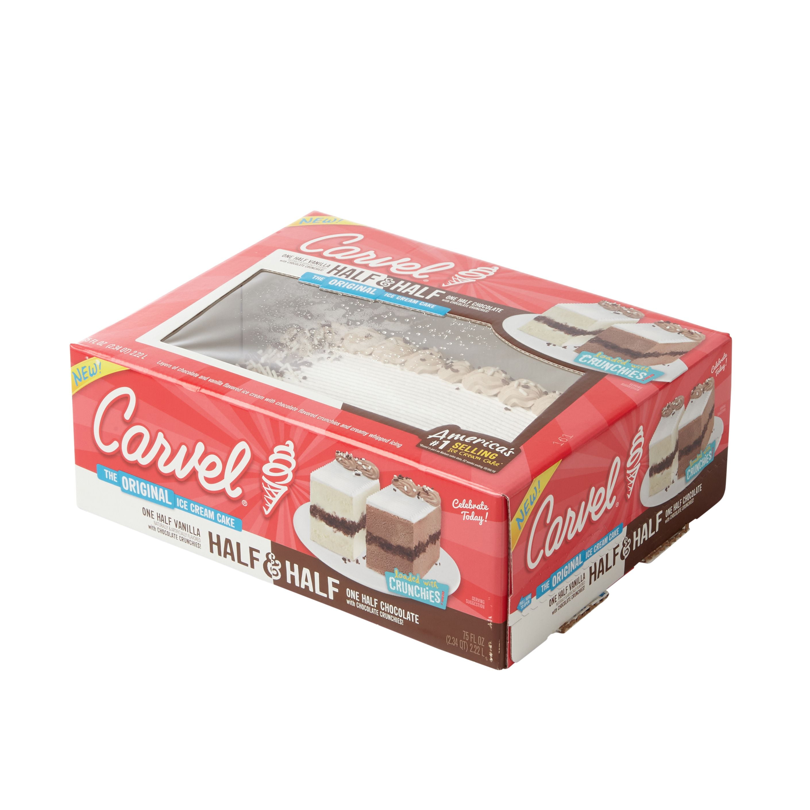 Carvel Half Half Ice Cream Cake Chocolate And Vanilla Ice Cream Serves 18 Frozen Walmart Com
