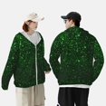 thumbnail image 4 of Lsque Green Sparkling Pattern UPF 50+ Lightweight Sun Protection Men's Women's Long Sleeve Shirt, Hoodie Performance -Large, 4 of 7