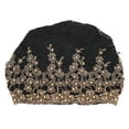 thumbnail image 4 of Gorro holgado informal de moda con cuentas y encaje, transpirable, holgado, para mujer, color negro, 4 of 10