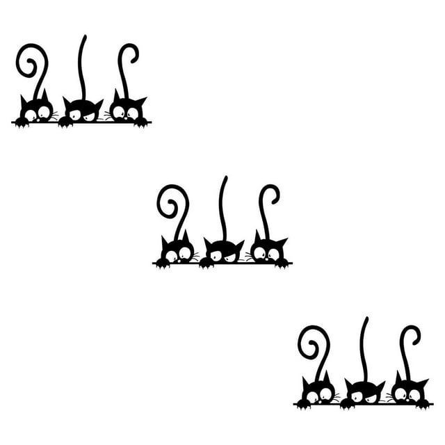 Advancent Cute Cartoon Cat Kawaii Pegatinas de pared Dormitorio Salón Tatuajes de pared Home Wall Type1 NO1