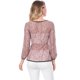 thumbnail image 5 of AllegK Blusas Tops Peplum De Encaje Semitransparente De ManLarCon CintuAnudaPaMujer RoS, 5 of 6