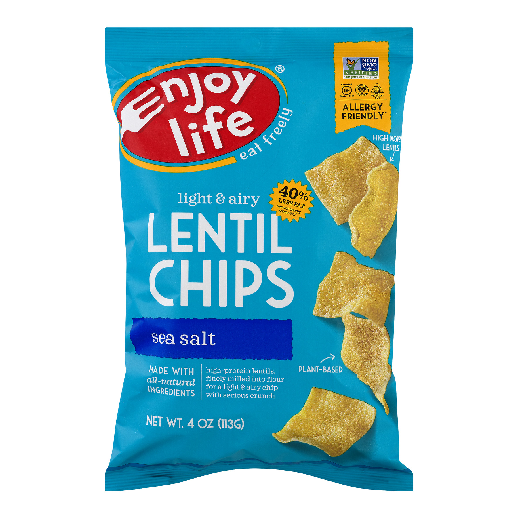 Enjoy Life Plentils Light Sea Salt Lentil Chips, 4.0 OZ